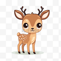 鹿圣诞节插画图片_可爱简单的鹿插画