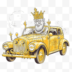 復古金图片_戴着金王冠的愤怒国王驾驶着他的