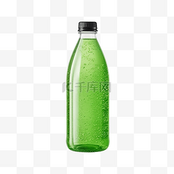绿色苏打水瓶样机