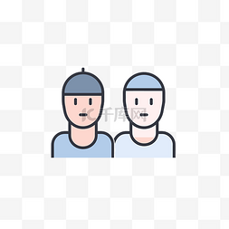 医院图标中两个戴帽子的人 向量