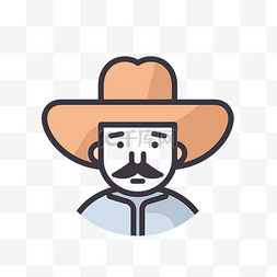表现图片_一个留着小胡子戴着帽子的墨西哥