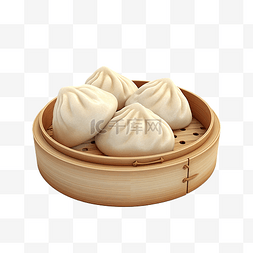 饺子包子图片_亚洲食品包子 3d 插图