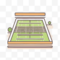 网球场在一条线插图 向量
