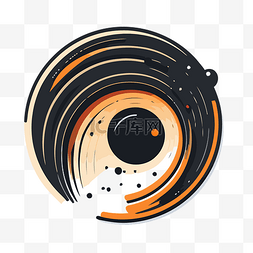 黑色和橙色圆形符号的漩涡 向量