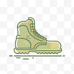 军事图片_绿色登山靴的插图 向量