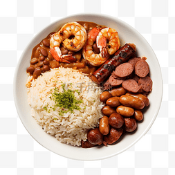 煮米饭图片_菜单是米饭红豆咖喱调味虾和烤牛