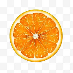半橙色水果切片透明背景水果对象