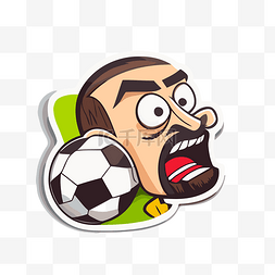 带有足球运动员脸的卡通足球运动