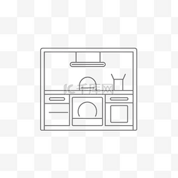 炉灶背景图片_室内厨房的插图，配有炉灶和白色
