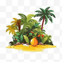牙买加剪贴画美丽的热带岛屿与椰