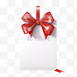 蝴蝶结标签价格图片_圣诞快乐 3D 标签设计，白色蝴蝶