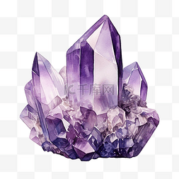 水晶紫水晶水彩插图