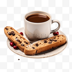 咖啡配蛋糕图片_圣诞自制饼干脆饼配干浆果和一杯