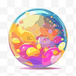 彩色气泡剪贴画彩色肥皂球，中间