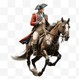 美国革命士兵骑马