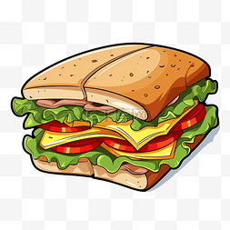 三明治食品贴纸