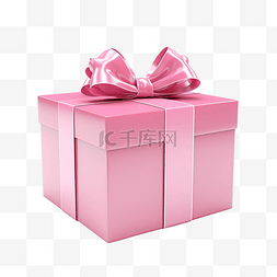 带丝带蝴蝶结的粉色礼品盒