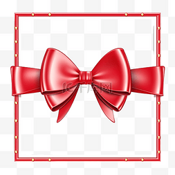 红丝带喜庆背景图片_红丝带框架与孤立的矩形形状的蝴