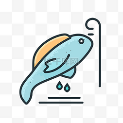 水龙头图片_线条设计鱼图标，末端有水龙头 