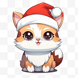 可爱的圣诞快乐圣卡利科猫卡通