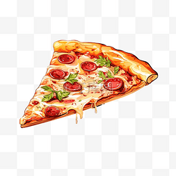 意大利美味披萨片免费插画