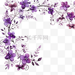 裝飾邊框图片_紫色花卉邊框