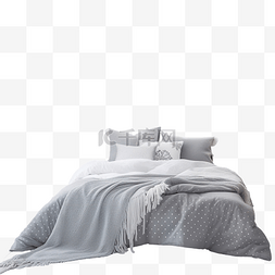 卧室家居素材图片_卧室里有一张斯堪的纳维亚风格的