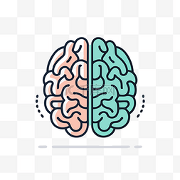 大脑储备图片_背景上两种颜色的两个大脑图标 