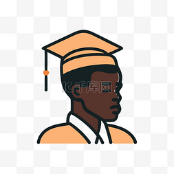 获得毕业证书的非洲小男孩的矢量