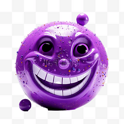 带紫色元素装饰的笑脸
