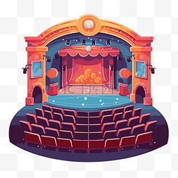 礼堂剪贴画剧院舞台与平面设计卡