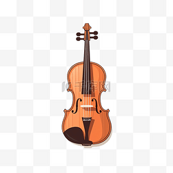 棕色的小提琴图片_简约风格的小提琴插画