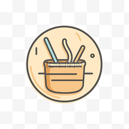 放在碗里图片_筷子和勺子放在碗里的图标 向量
