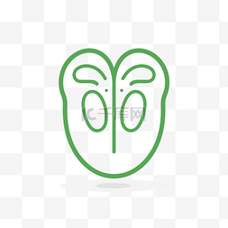 绿色极简背景图片_绿色猴脸图标 向量