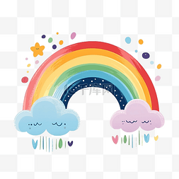 有机彩虹可爱彩虹插画