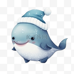 鯨图片_可爱的圣诞鲸鱼