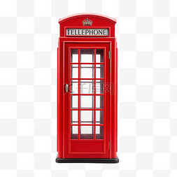 电话亭白色图片_孤立的红色电话亭