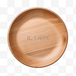 隔离的空圆形木盘或碗