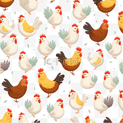 蛋装饰品图片_鸡和蛋交替的无缝模式