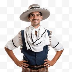 民族服装图片_身着阿根廷民族服装的男人