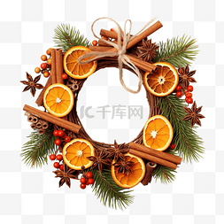木棍图片_带干橙和肉桂条的圣诞芳香生态花