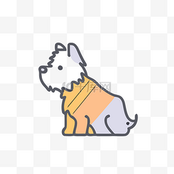穿着橙色毛衣的西斯蒂狗 向量