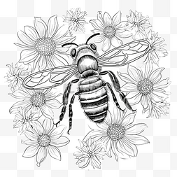 手绘手和花图片_蜜蜂和花
