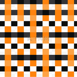 橙色格子背景图片_万圣节或感恩节无缝图案对角黑色