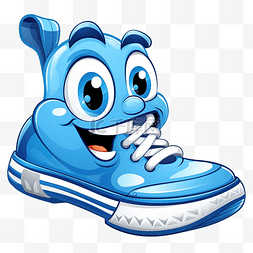 蓝色运动鞋图片_蓝色运动鞋卡通吉祥物