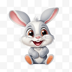 兔子人物眨眼和微笑有趣的复活节