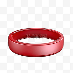 红色的珠珠图片_3d 渲染红色戒指盒，里面有一个戒