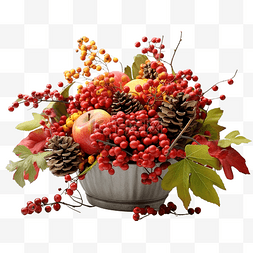感恩节中心装饰品与浆果