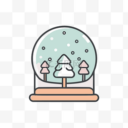 雪球背景图片_里面有树的雪球 向量