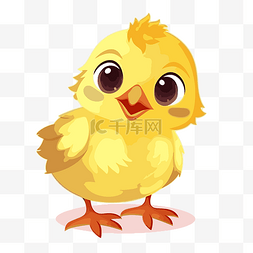 矢量黄色小鸡卡通图片_小鸡剪贴画可爱的黄色鸡绘图